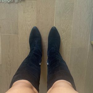 Crown Vintage Suede black knee length boots